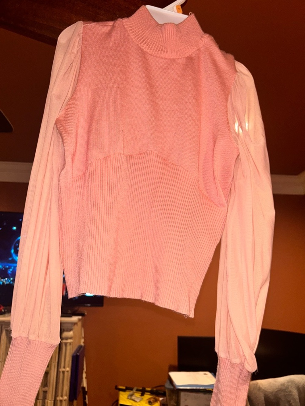 Almost Famous Dusty Pink Mock Neck Sweater
